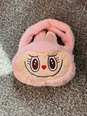 Pink cute monster Fuzzy bag -NWOT